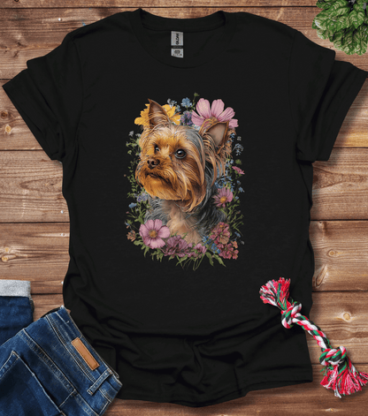 Yorkshire Terrier In Flowers T-Shirt