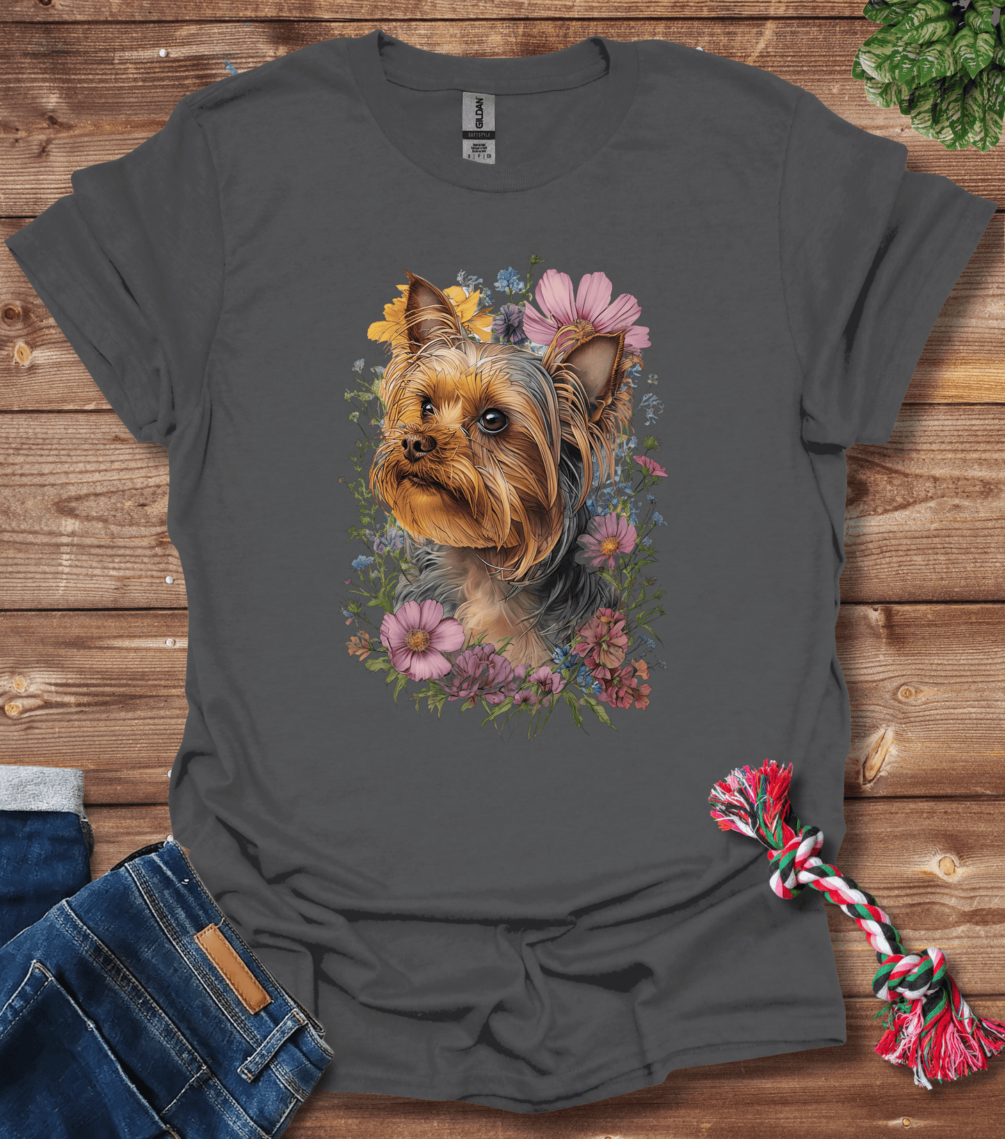Yorkshire Terrier In Flowers T-Shirt