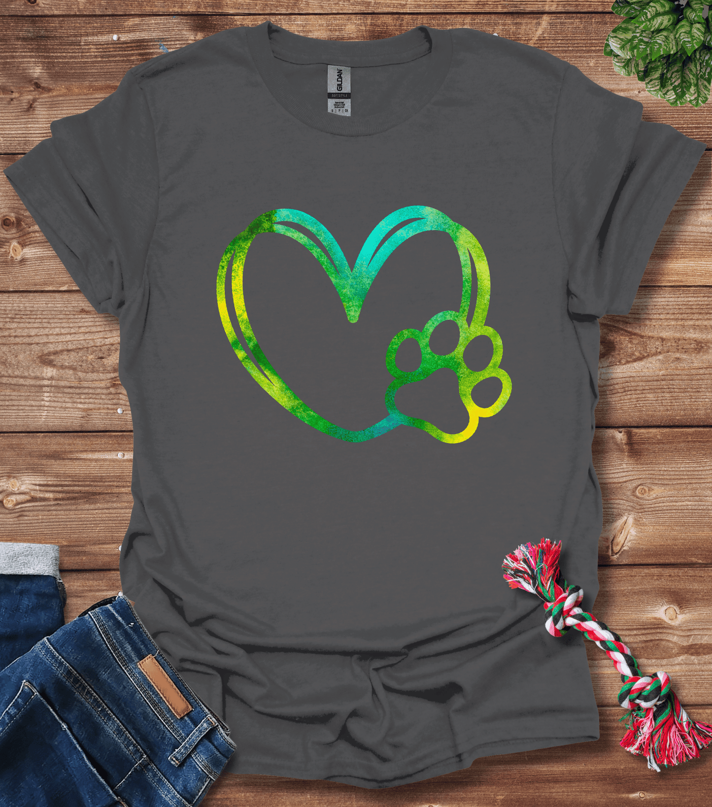 Dog Love Heart Paw T-Shirt