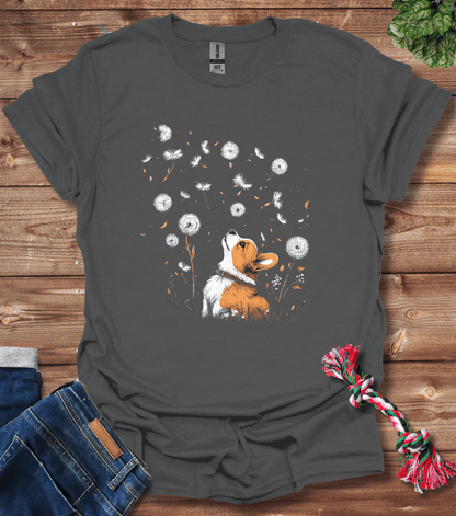 Corgi With Flowers T-Shirt
