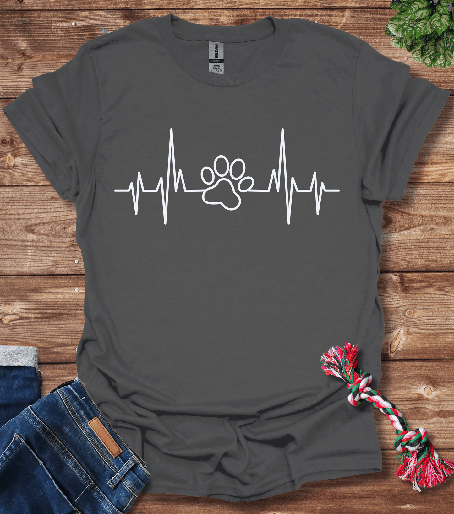 Dog Paw Heartbeat T-Shirt