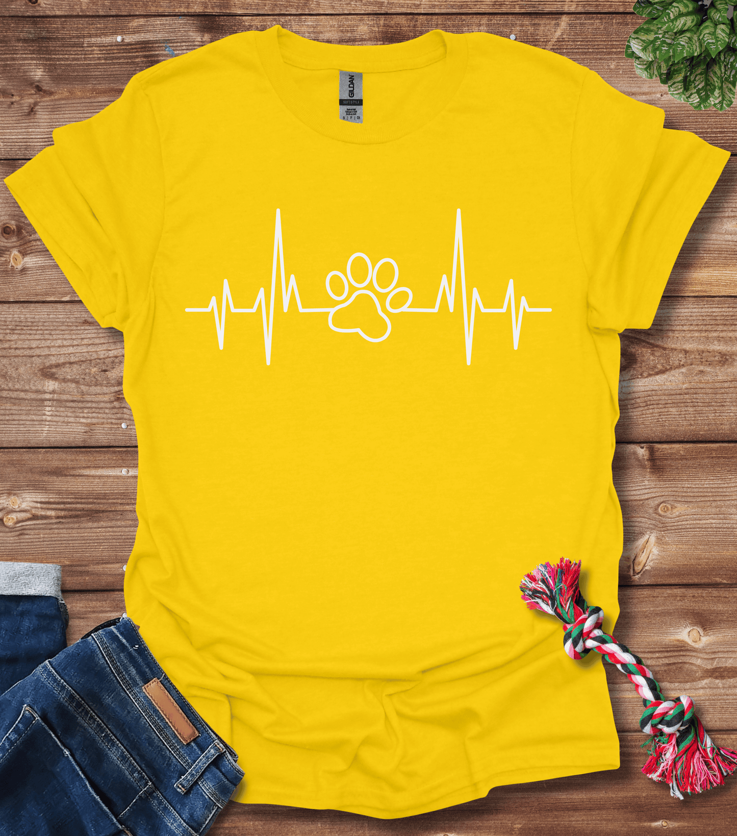 Dog Paw Heartbeat T-Shirt