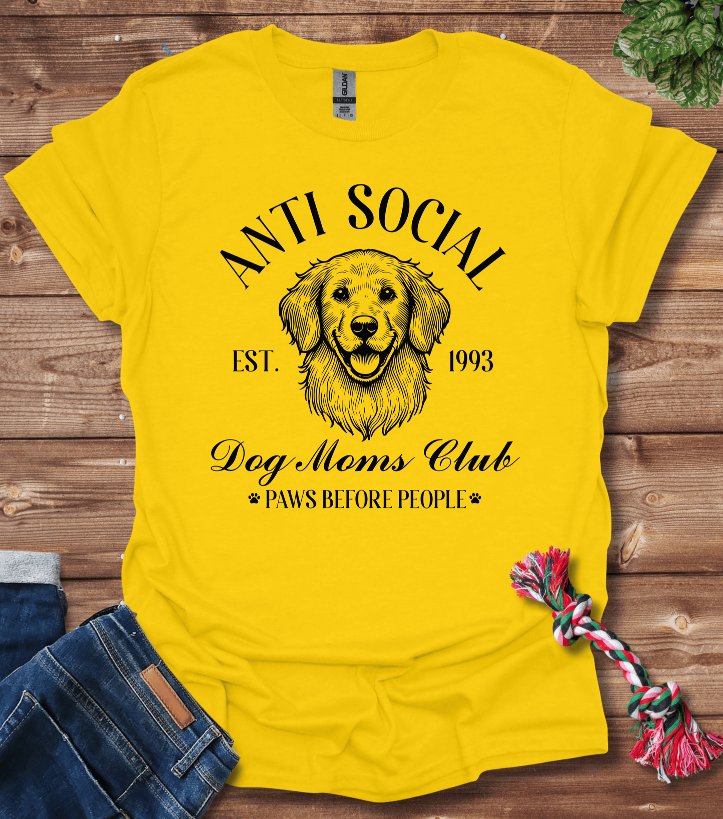 Anti Social Dog Moms Club Est 1993 T-Shirt