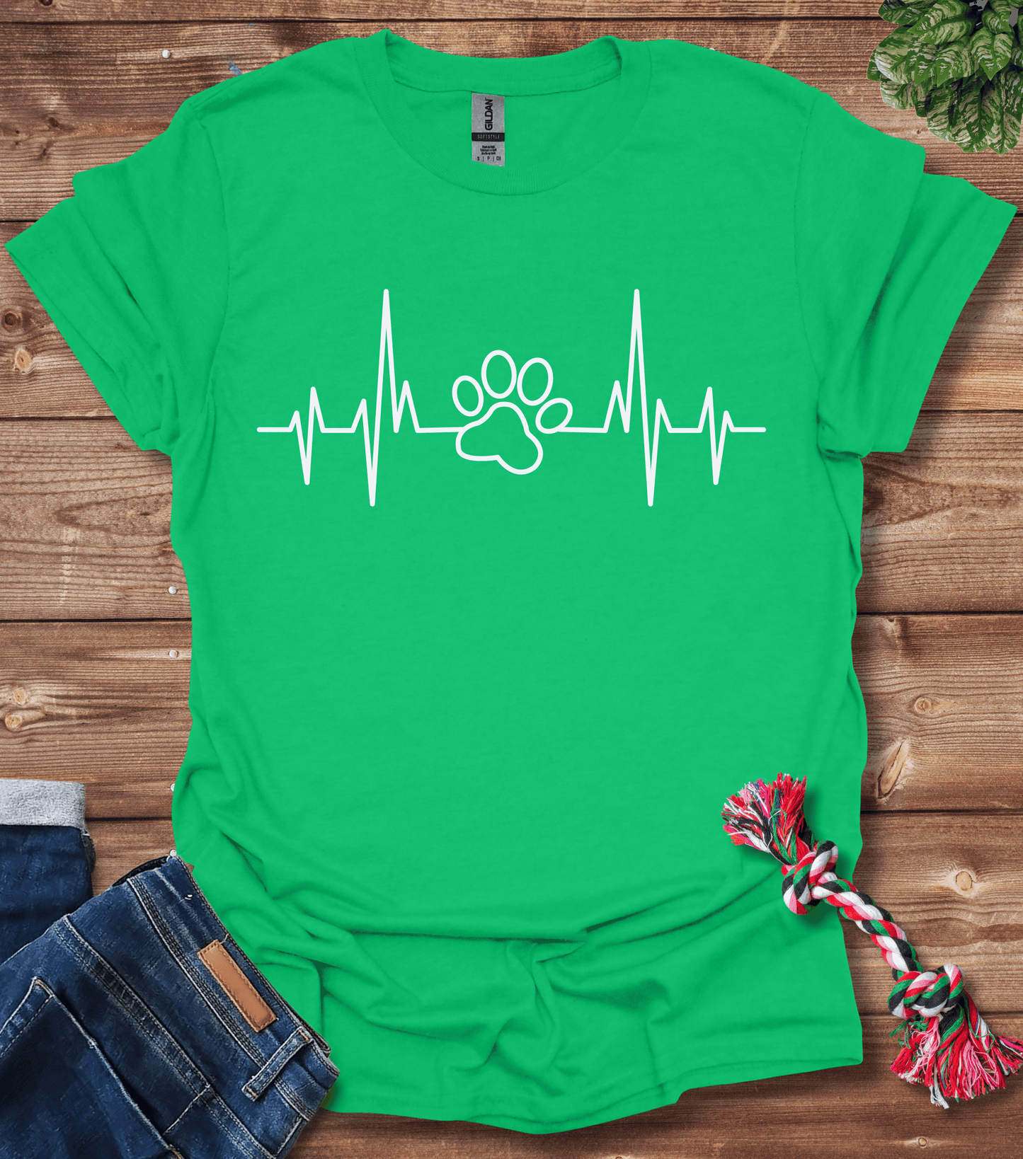 Dog Paw Heartbeat T-Shirt