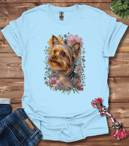 Yorkshire Terrier In Flowers T-Shirt