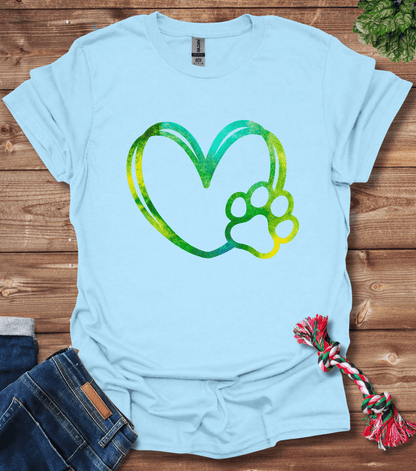 Dog Love Heart Paw T-Shirt