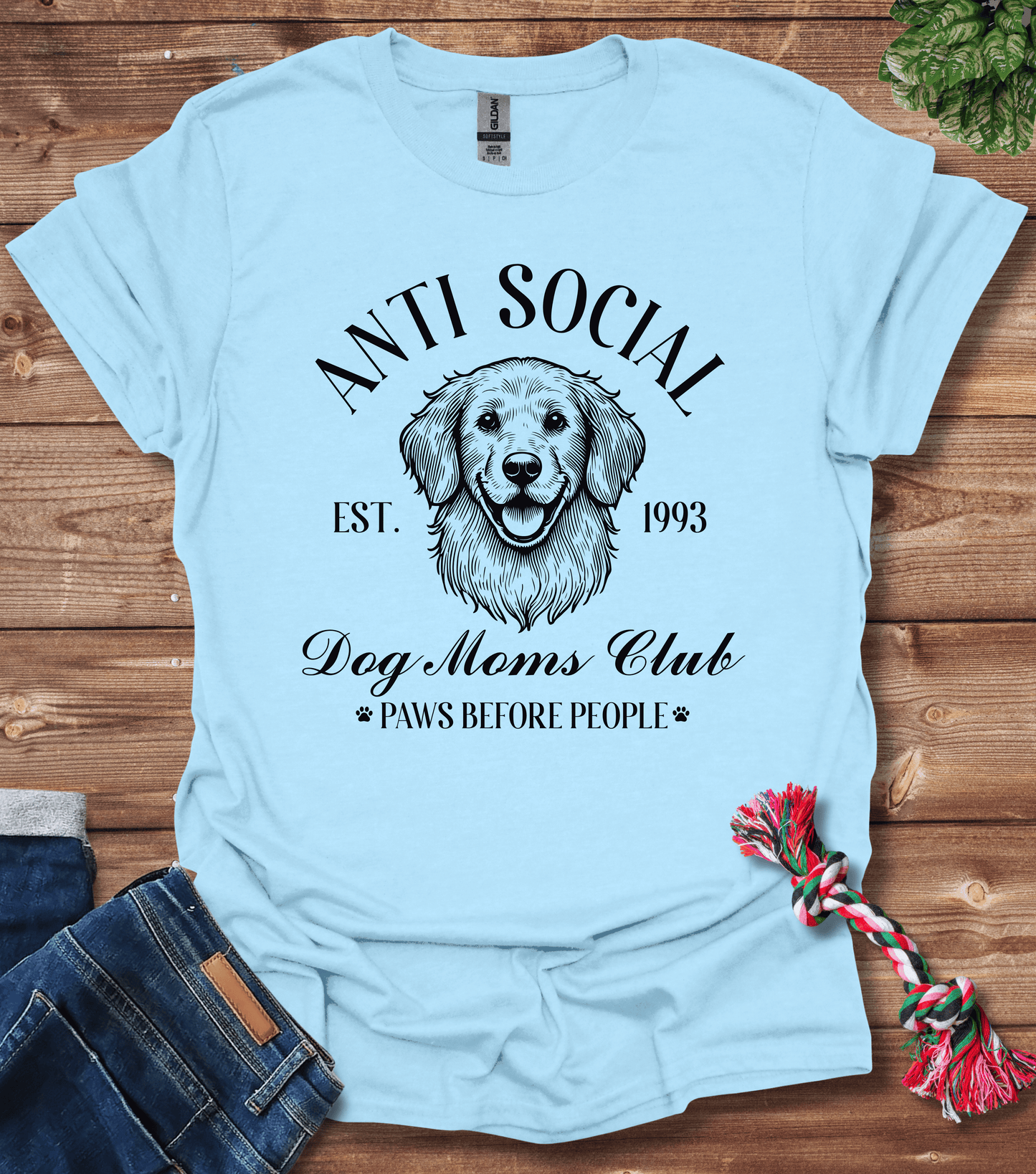 Anti Social Dog Moms Club Est 1993 T-Shirt