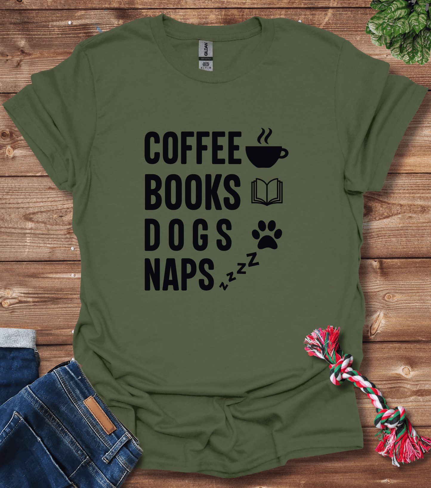 Coffee Books And Dog Naps T-Shirt