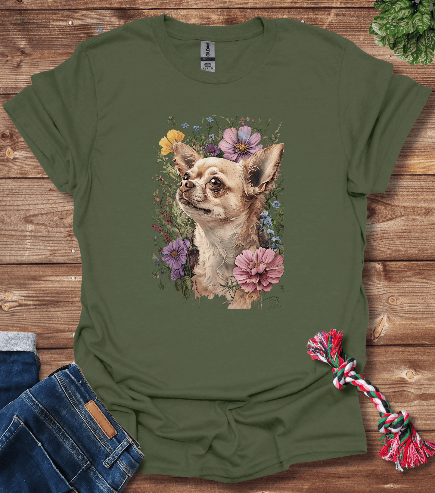 Chihuahua In Flowers T-Shirt