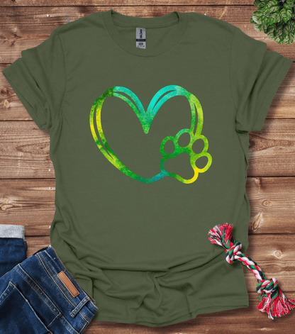 Dog Love Heart Paw T-Shirt