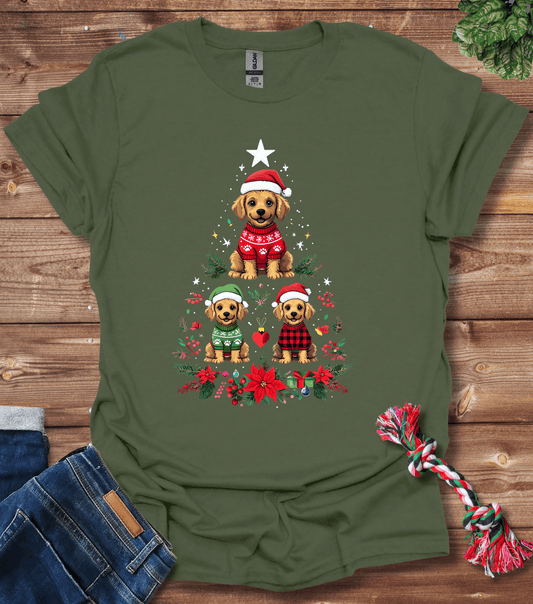 Puppy Christmas Tree T-Shirt