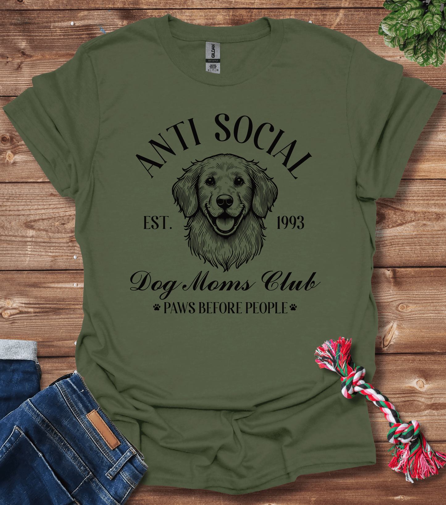 Anti Social Dog Moms Club Est 1993 T-Shirt