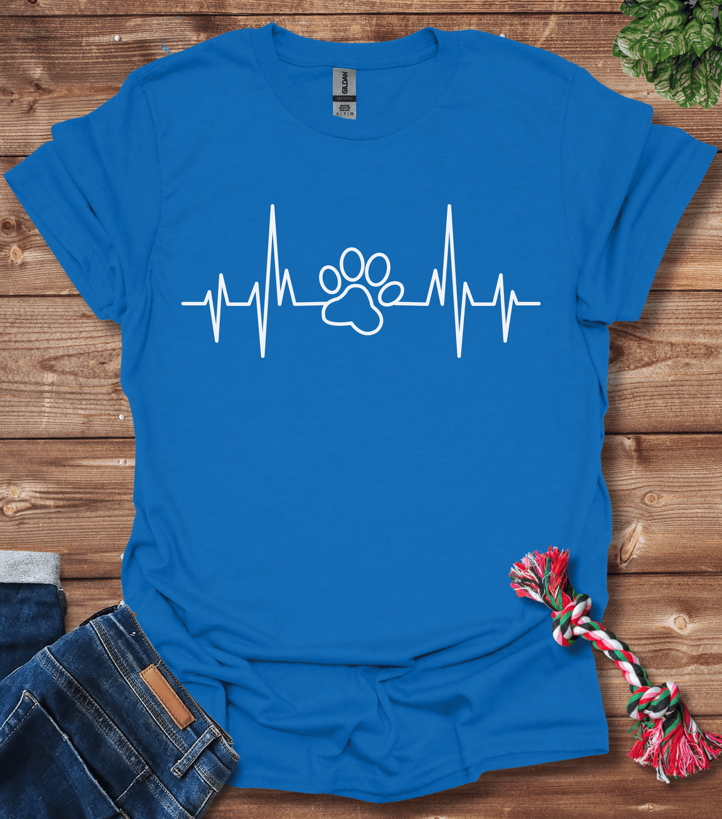 Dog Paw Heartbeat T-Shirt