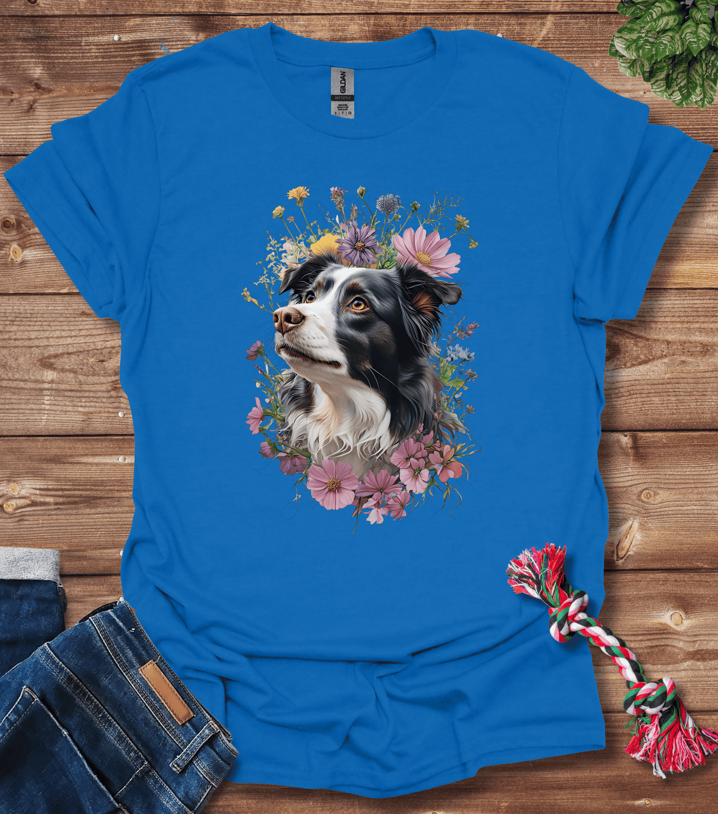 Border Collie In Flowers T-Shirt