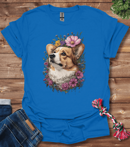 Corgi In Flowers T-Shirt