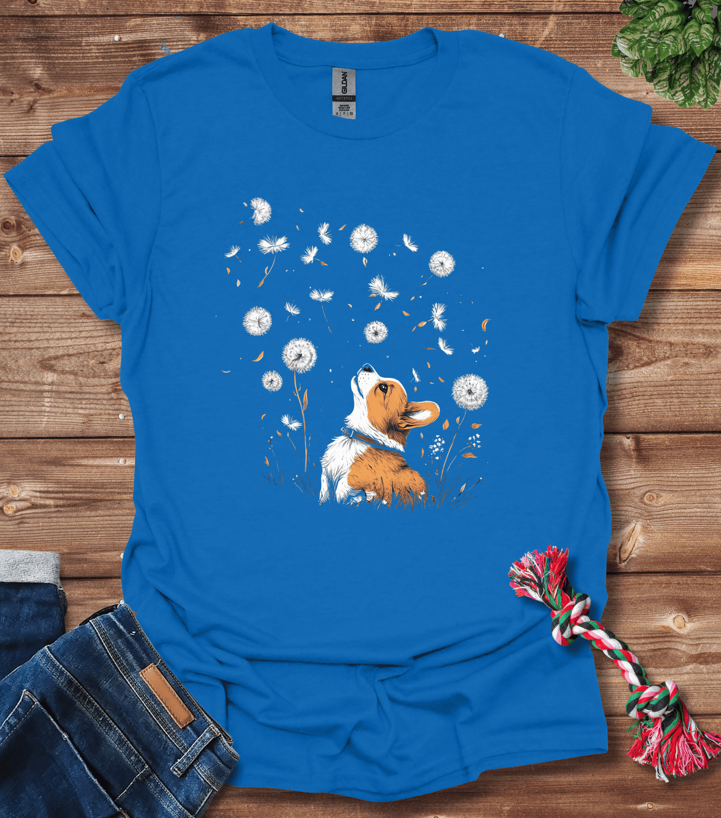 Corgi With Flowers T-Shirt