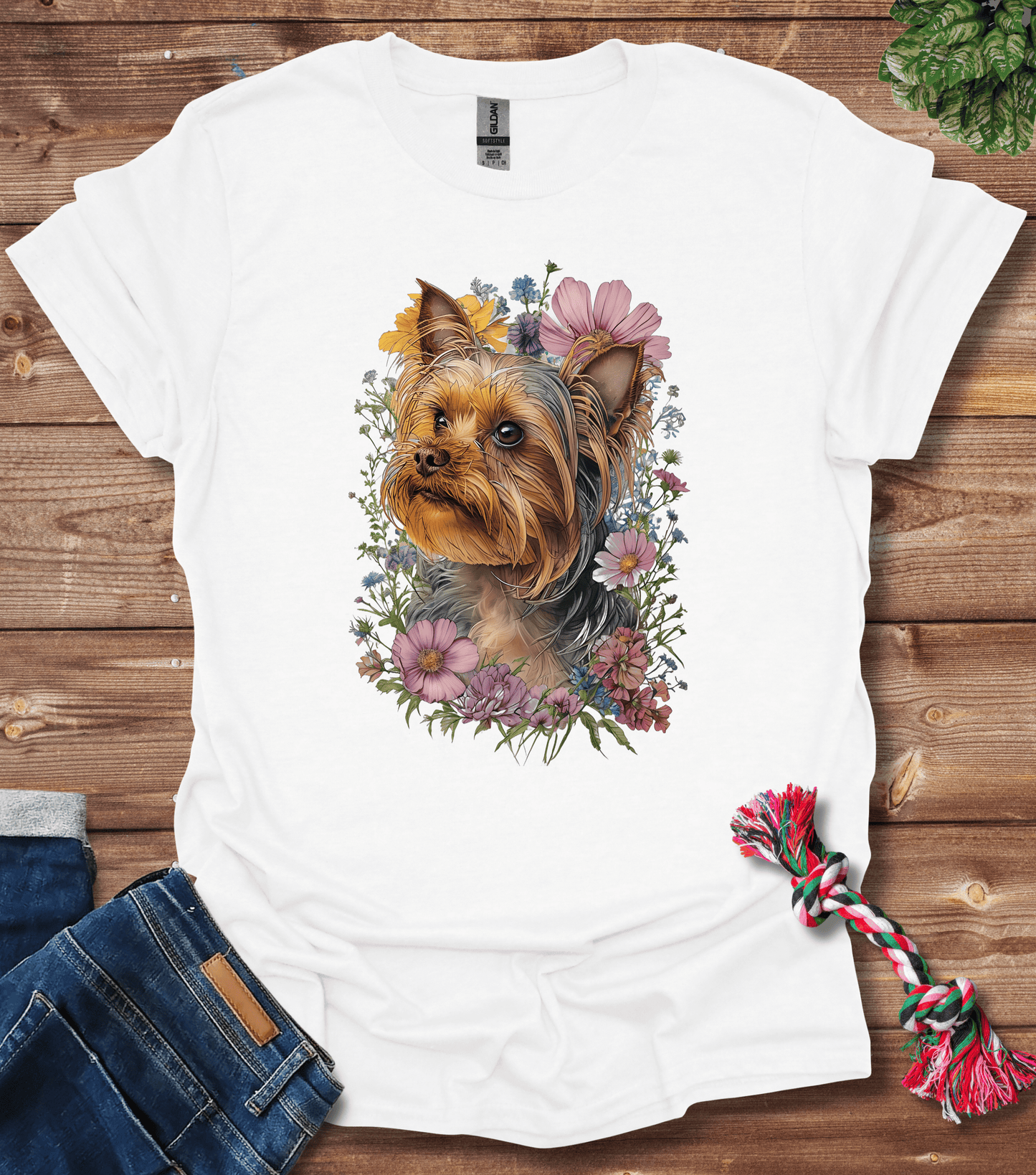 Yorkshire Terrier In Flowers T-Shirt