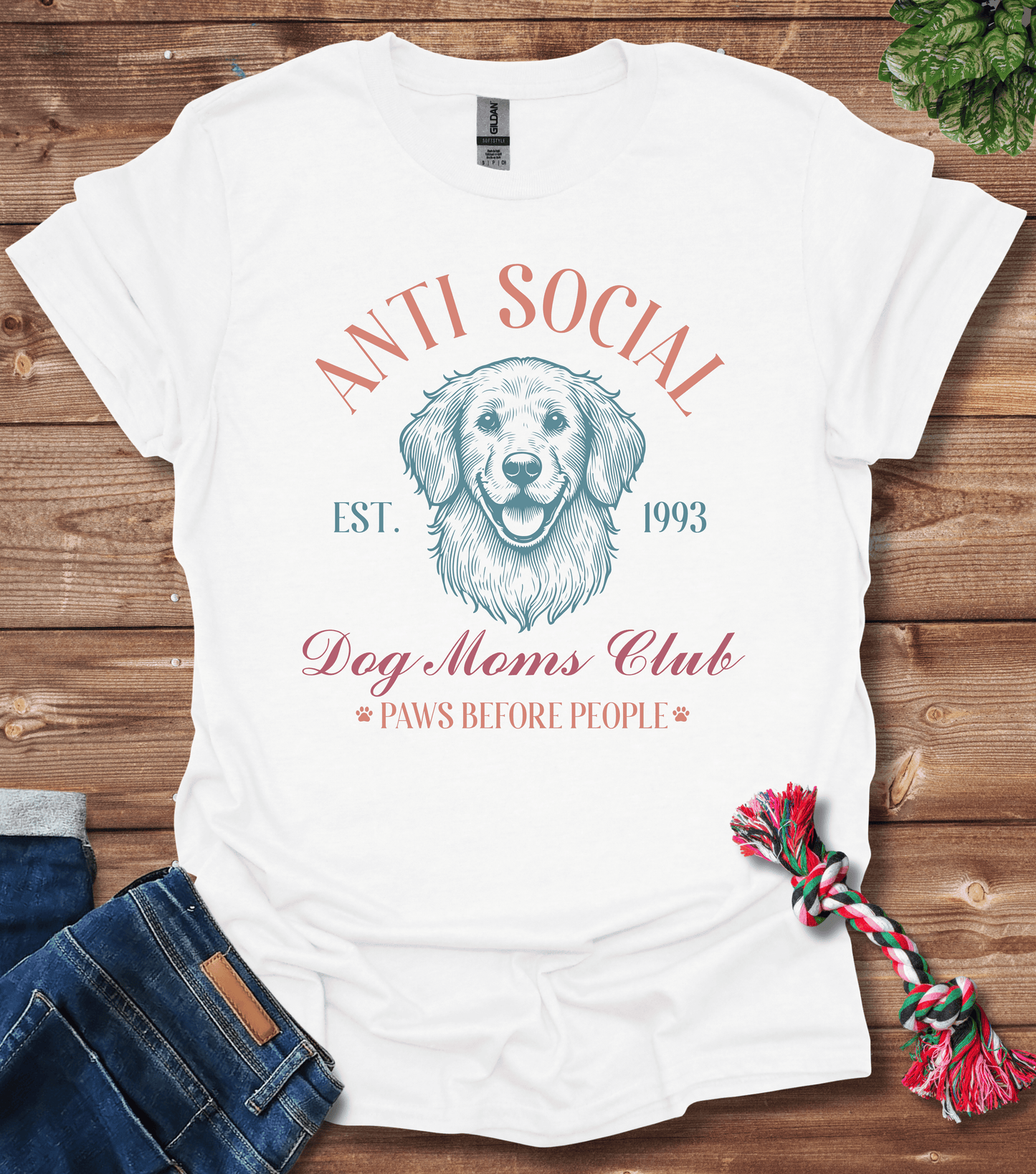 Anti Social Dog Moms Club Est 1993 T-Shirt